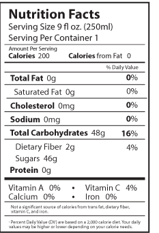 lemonade nutrition facts